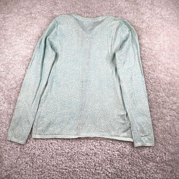 J McLaughlin Cardigan Sweater Blue White Pebble Print - Picture 2 of 6